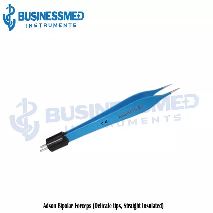 Adson Bipolar Forceps (Delicate Tips, Straight Insulated)