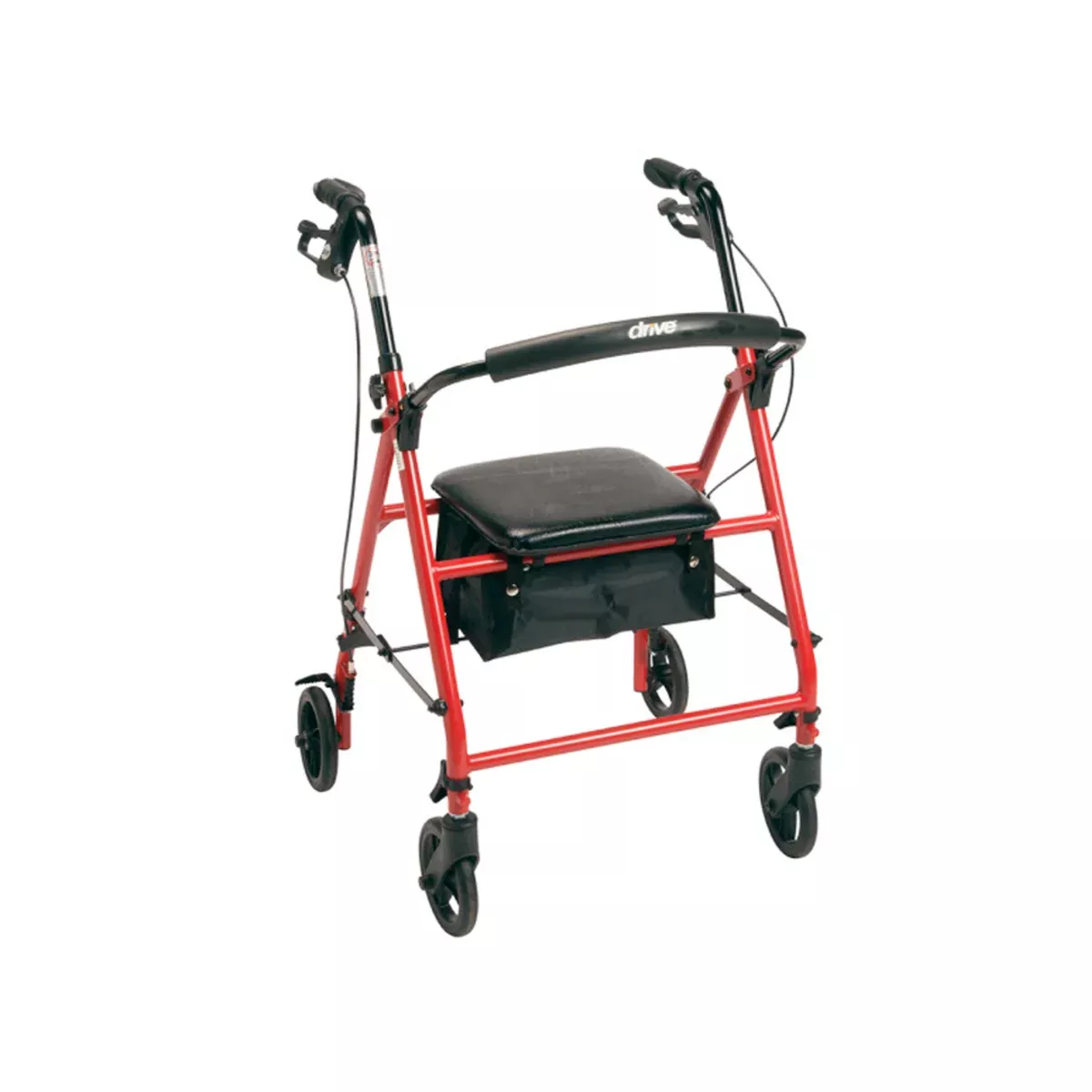 BASIC STEEL ROLLATOR WITH 6" WHEELS, RED