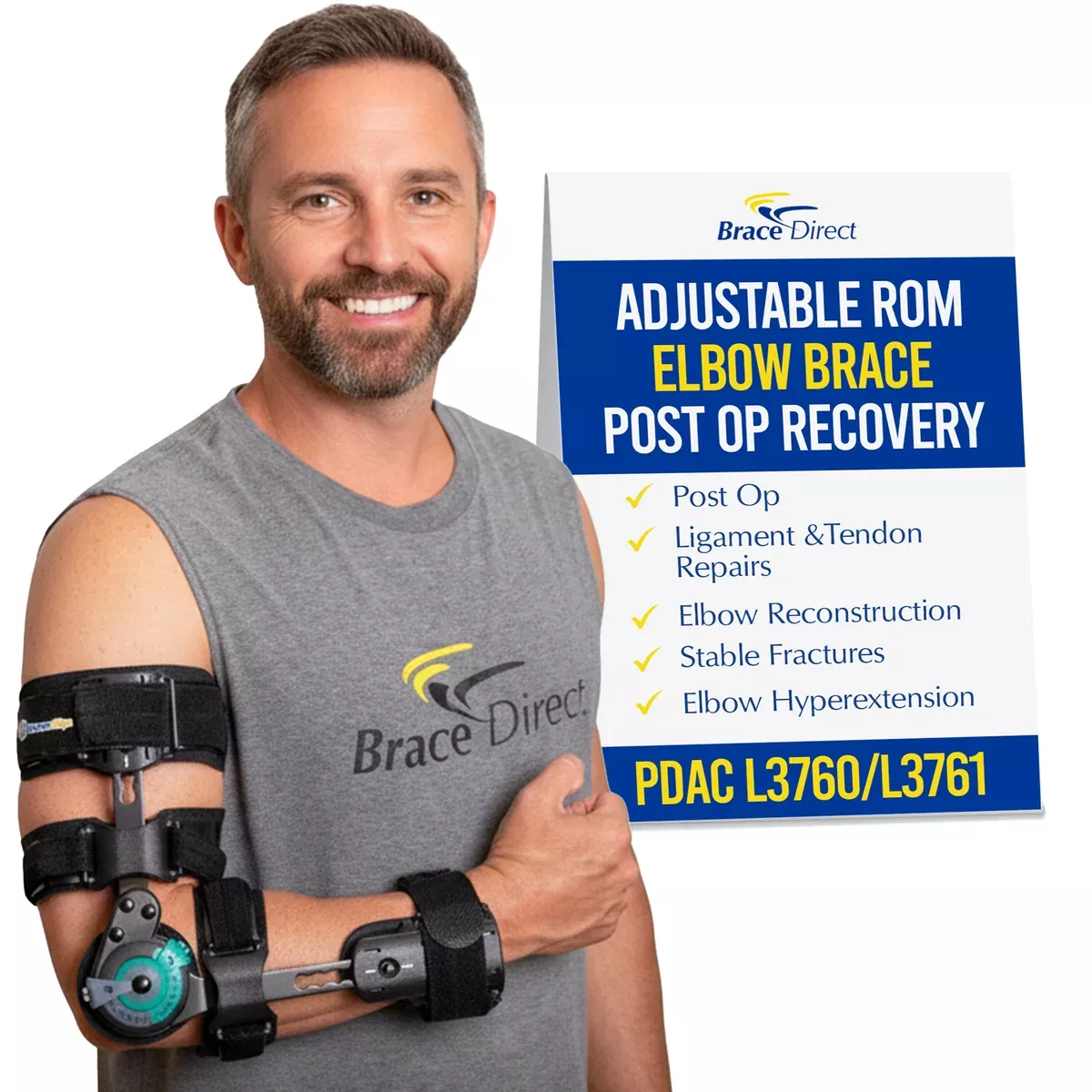 Brace Align Stabilizing ROM Hinged Elbow Brace L3760, L3761 - Post-Op Elbow Support