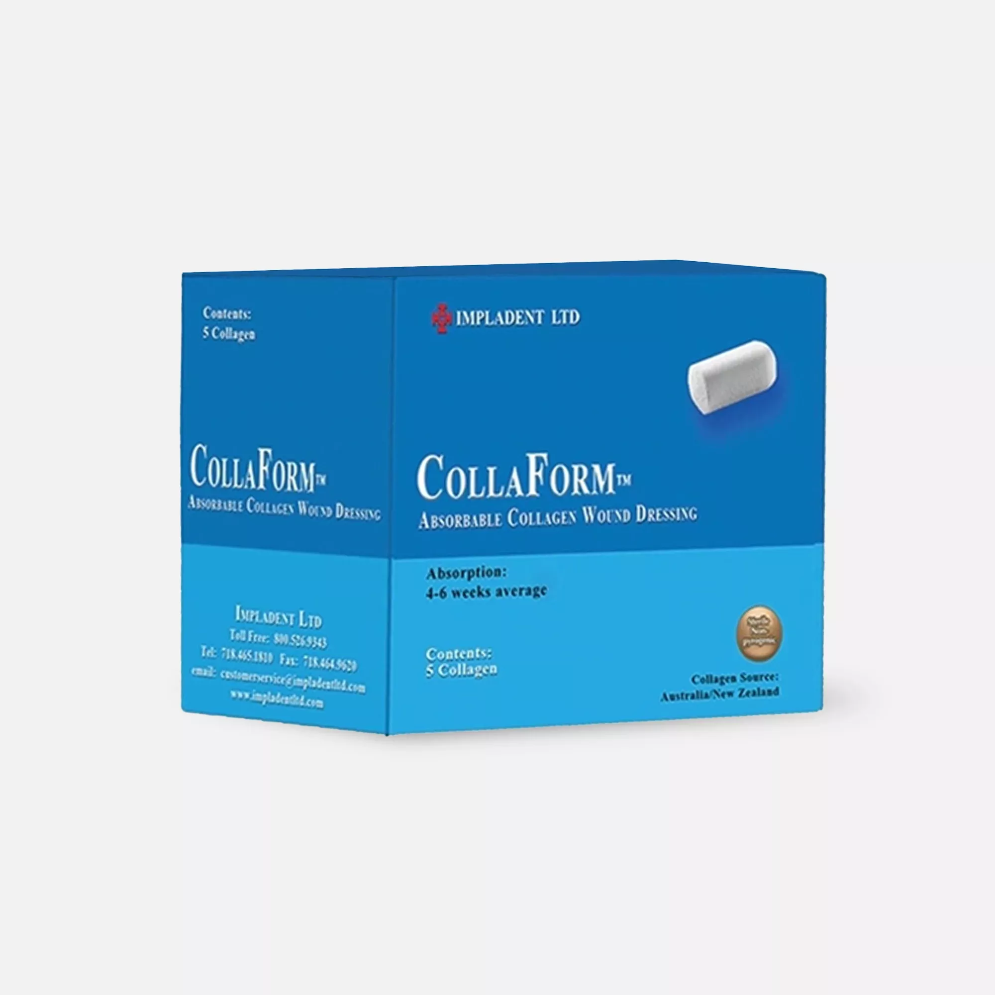CollaForm Collagen Wound Dressing Plugs - Box of 5