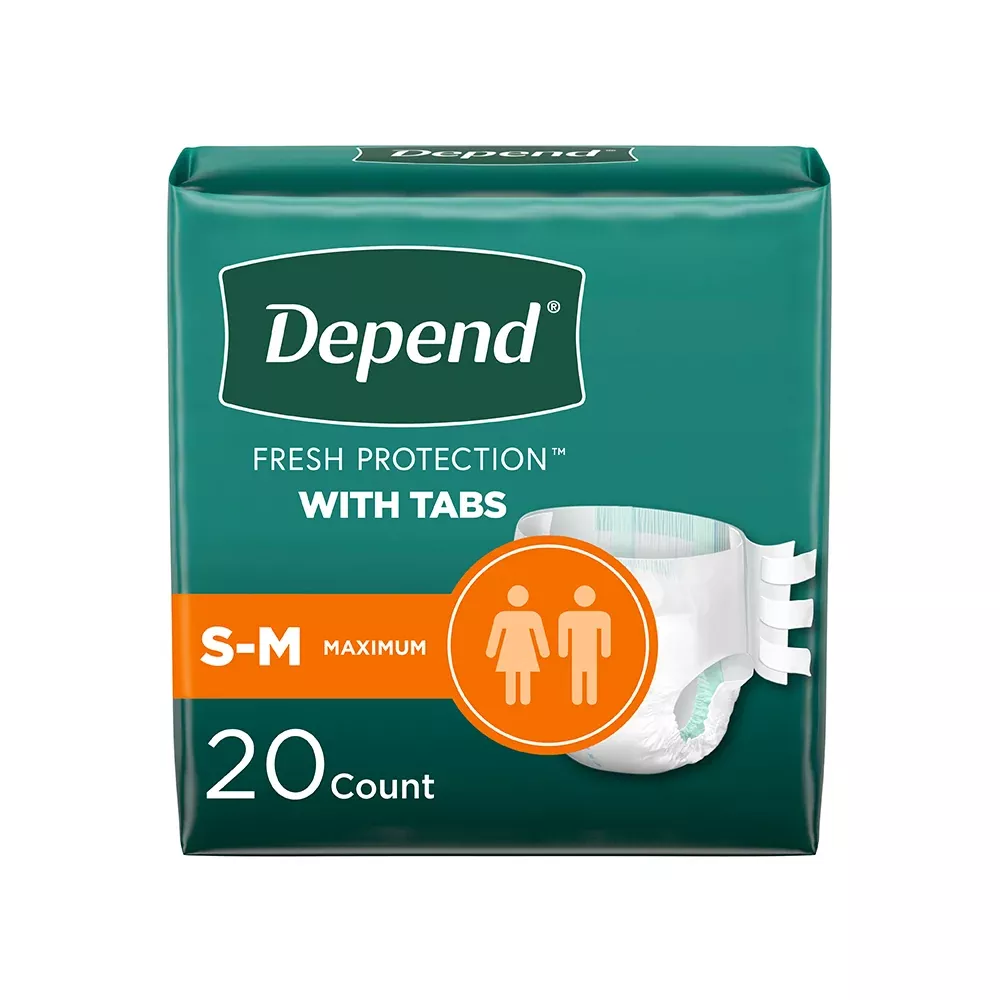 Depend Incontinence Protection with Tabs, Unisex