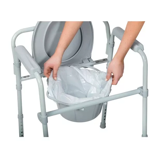 Folding Steel Commode Combo with Absorbent Commode Liners