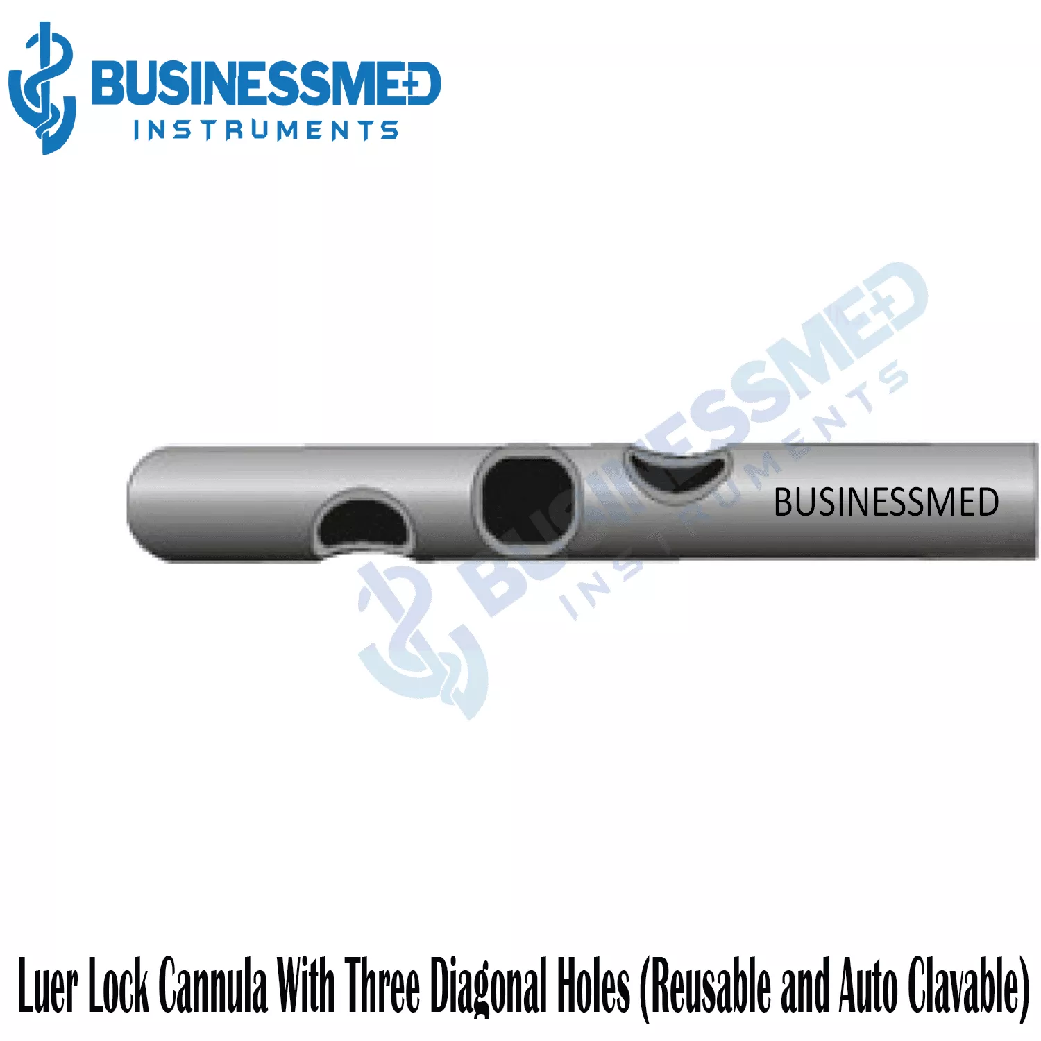 Luer Lock Cannula With Three Diagonal Holes (Reusable)