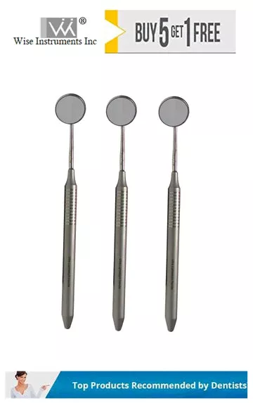 Mirror Front Surface # 3 Rhodium Coated (Pack of 3) With Handles