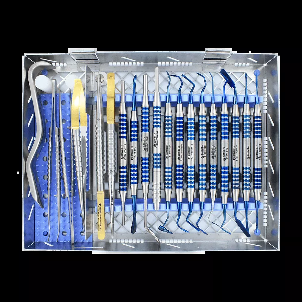 Periodontal Micro Surgical Full Kit 20pc-Blue Titanium