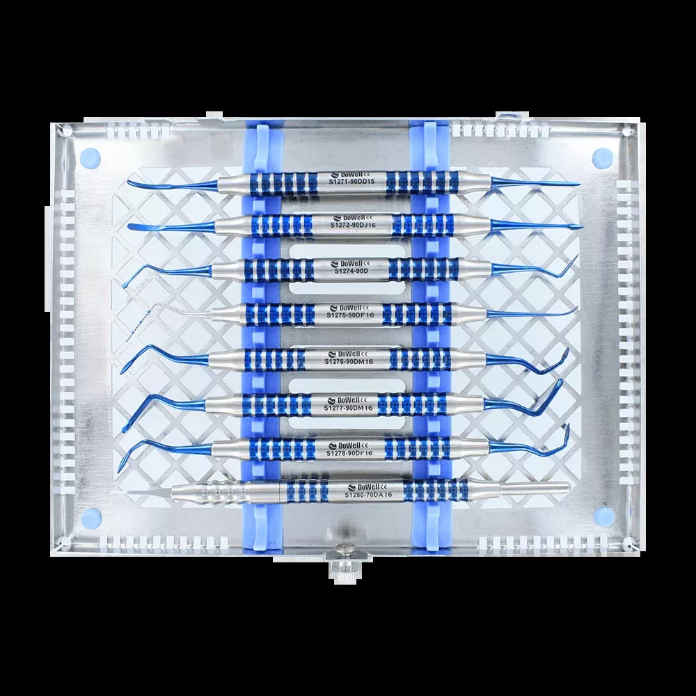 Periodontal Micro Tunneling Surgical Kit 8pc-Blue Titanium
