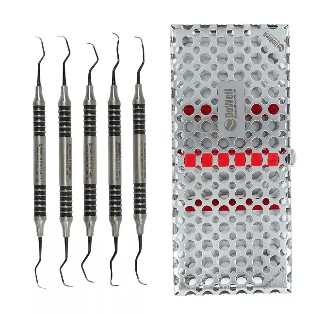 Pure Titanium Implant Scaler Hygiene Instruments Kit 5pc - Black Titanium