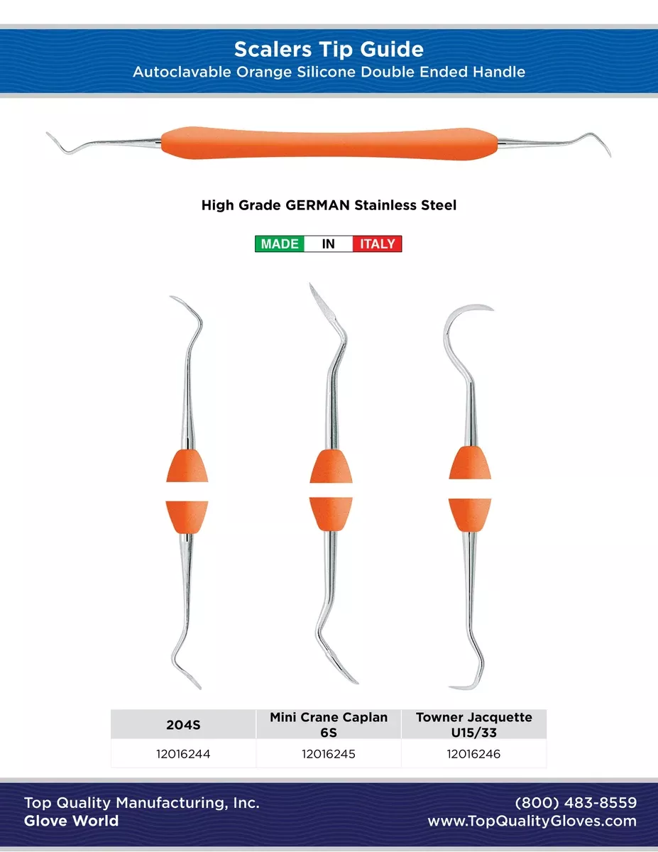 Scaler - Double Ended Colored Silicone Handle - U15/33 - Orange