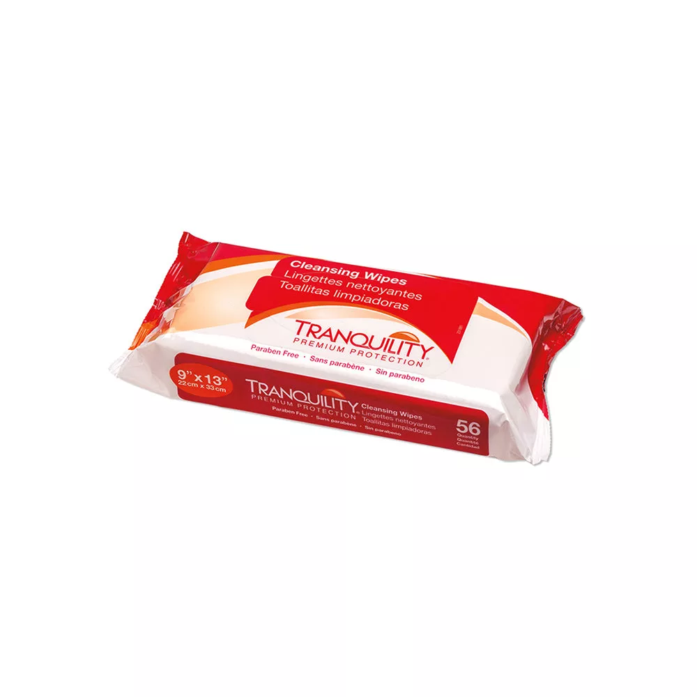 Tranquility Cleansing Wipes, 9" x 13", 56 Wipes/Pack