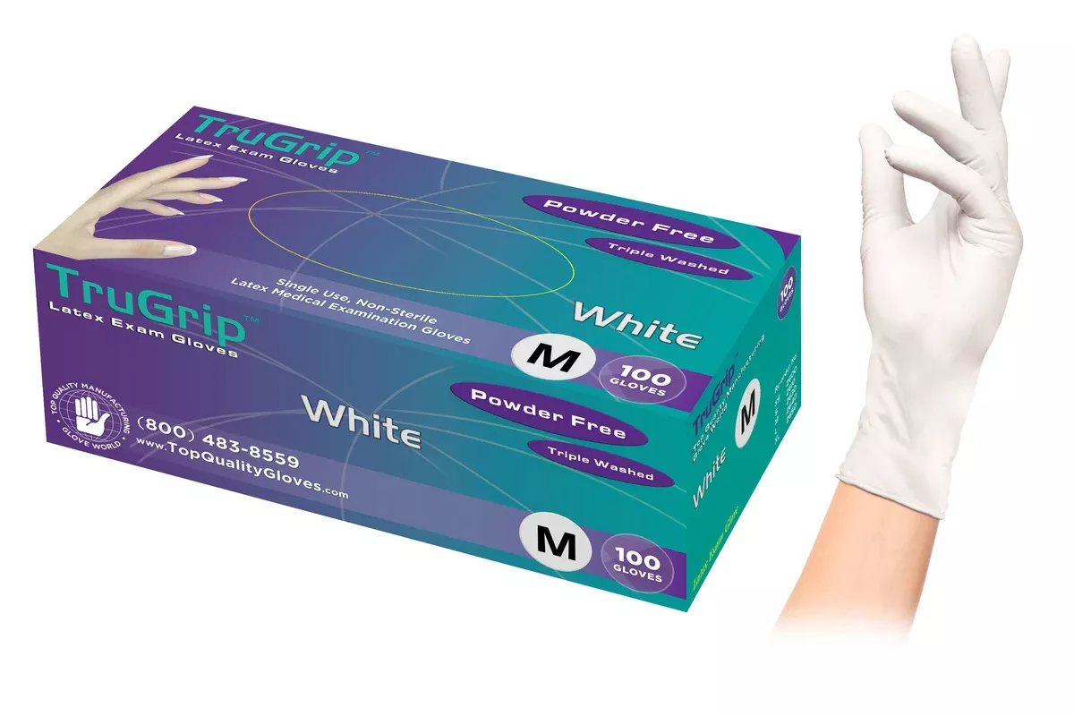 TruGrip White Gloves (Latex)